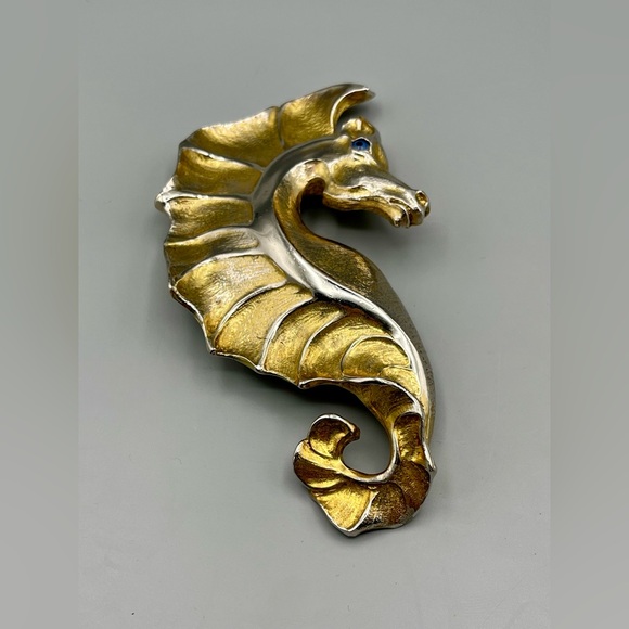 Christopher Ross Seahorse Belt Buckle 1991, 24k Gold Plated,Vintage, RARE - Picture 9 of 15